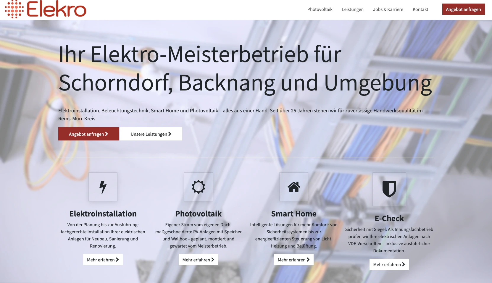 Demo-Website für Elektrotechnik-Betriebe